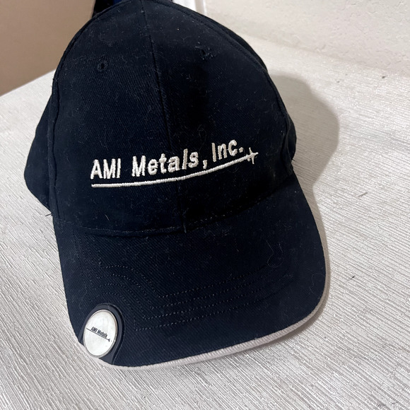AMI Metals Hat Black Cap Embroidered Ball Pro cotton strap back one size - Picture 2 of 6